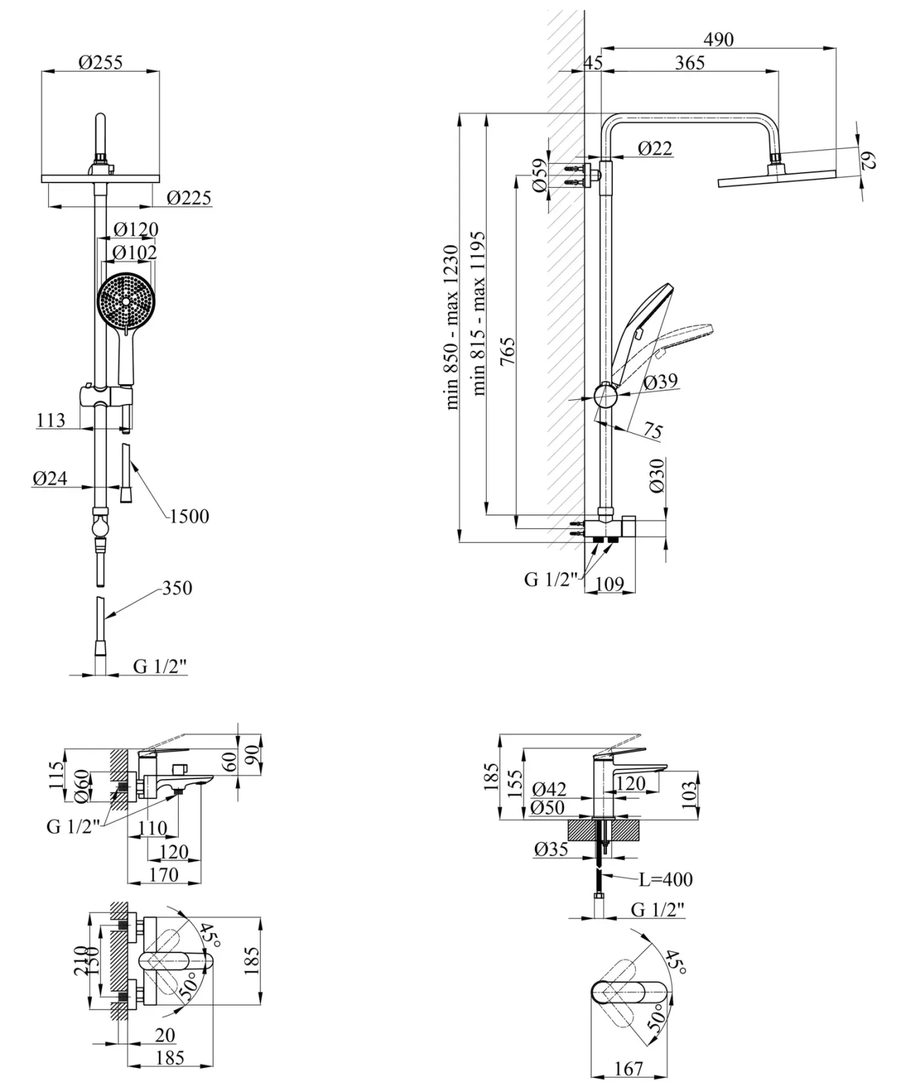 Набір змішувачів Kroner Element 211801-5301 Фото - 1